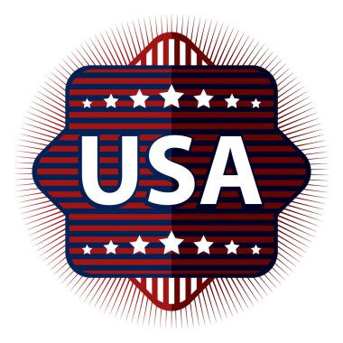 Ulusal sembollü Amerikan teması için renkli vektör illüstrasyonu