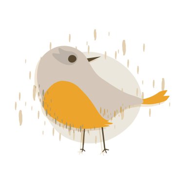 Beyaz arkaplandaki bir kuşun vektör çizimi