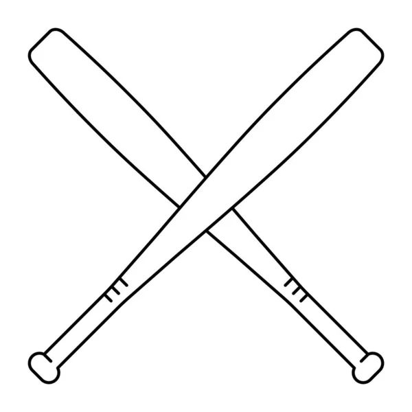 Icono Palo Hockey Bate Béisbol Ilustración Vectorial Plana — Vector de stock