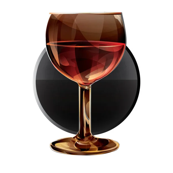 Verre Vin Verre Isolé Sur Fond Blanc — Image vectorielle