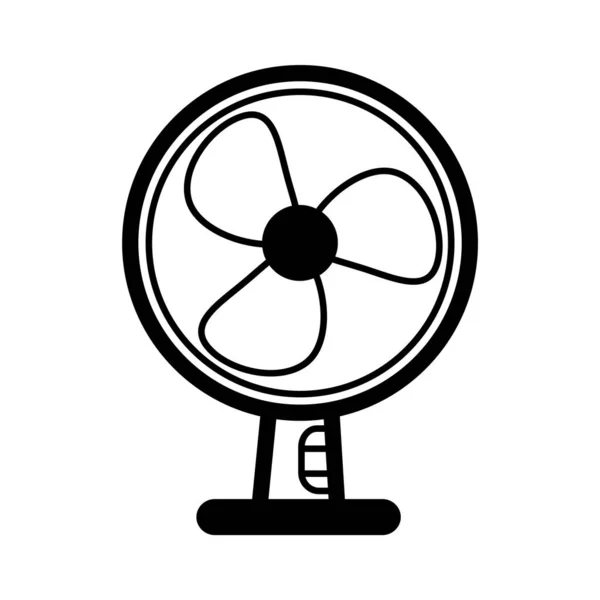 Icono Del Ventilador Estilo Negro Aislado Sobre Fondo Blanco Verano — Vector de stock