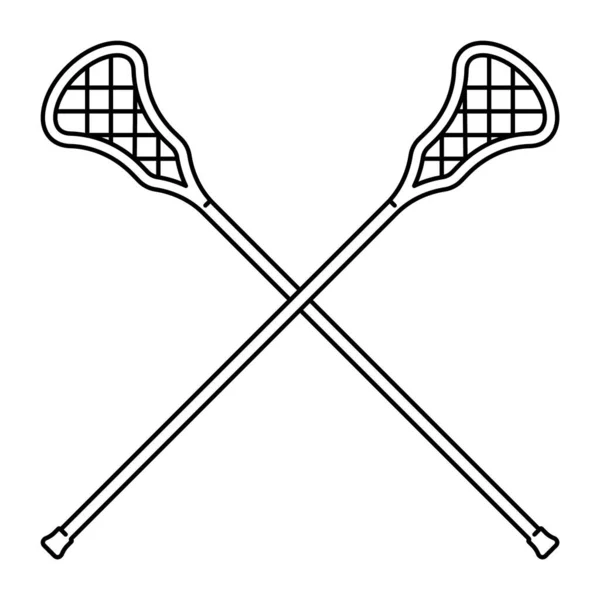 Sports Clipart: Two Split Black Crossed Lacrosse Sticks and