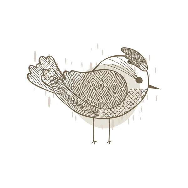 Πουλί Στη Φωλιά Του Κόκορα Εικονογράφηση Διανύσματος — Διανυσματικό Αρχείο