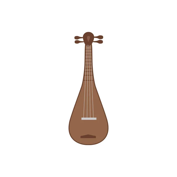 Гитарная Икона Мультяшном Стиле Выделена Белом Фоне Векторная Иллюстрация Музыкальных — стоковый вектор