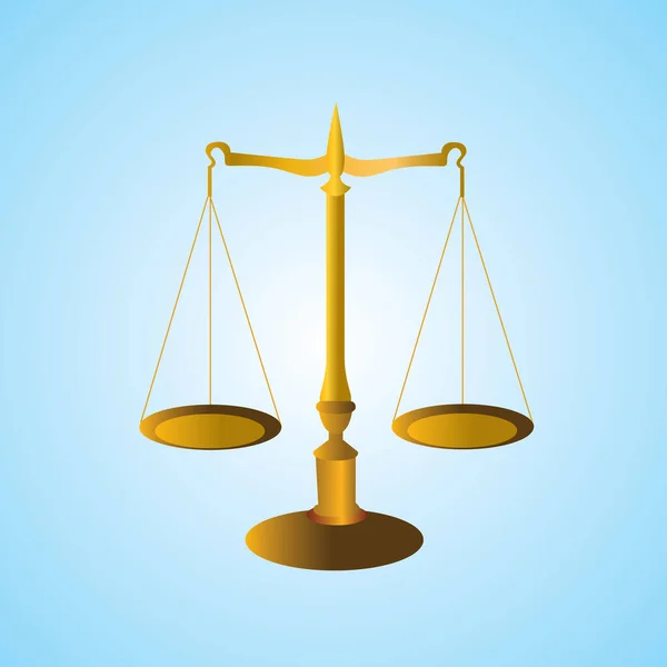 Échelles Justice Symbole Droit Sur Fond Bleu — Image vectorielle