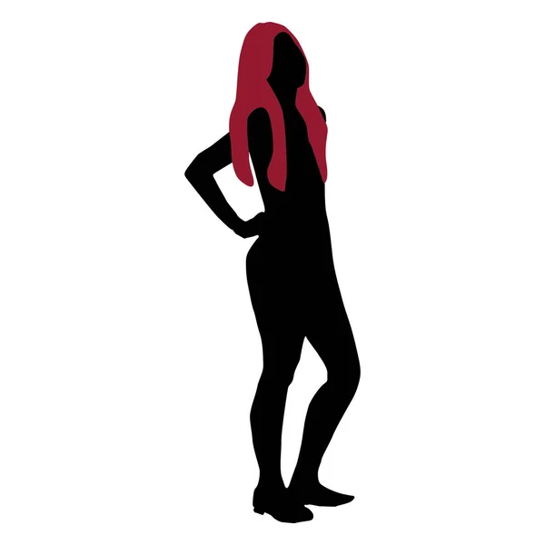 Silueta Una Mujer Traje Baño — Vector de stock