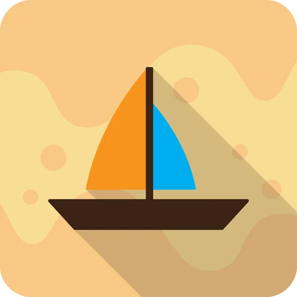 Sailboat Flat Icon Vector Illustration — Stock Vector