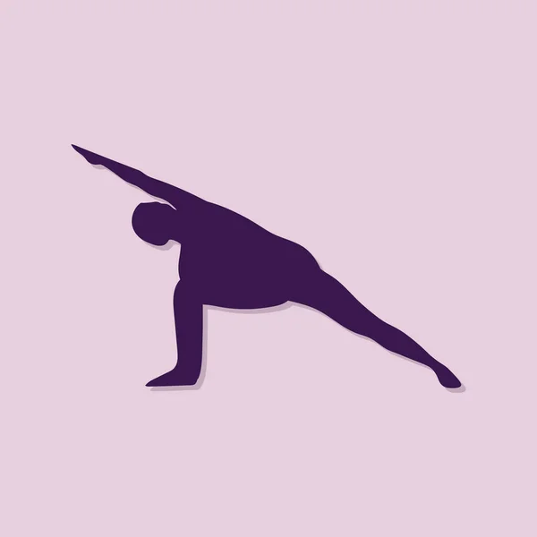 Vector Illustration Silhouette Yoga Icon — Stock Vector