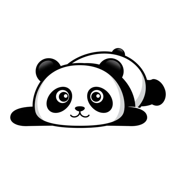 Aranyos Panda Elszigetelt Fehér Háttér — Stock Vector