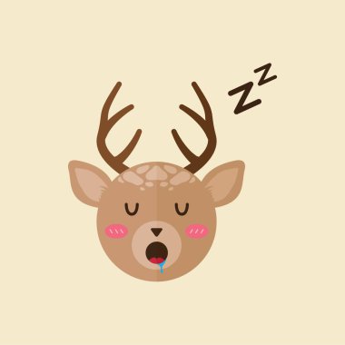 karikatür geyiği, hayvan ağı simgesi, yaratıcı grafik vektör çizimi