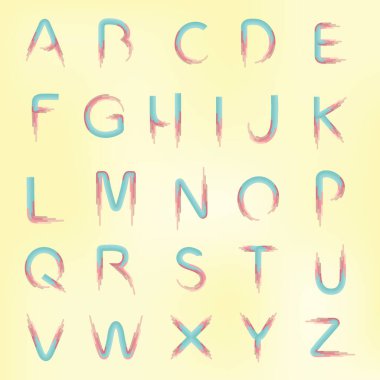 Bej arkaplanda izole edilmiş renkli alfabe harfi