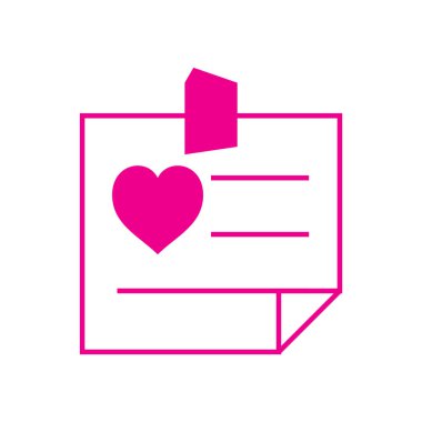 Aşk notunun modern grafik çizimi