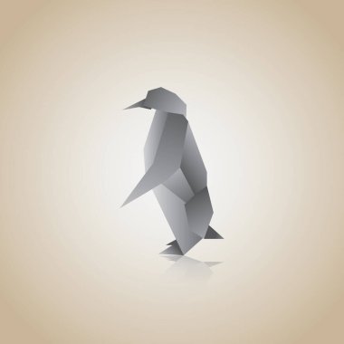 origami pengueninin yaratıcı vektör çizimi 