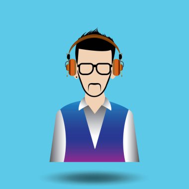 DJ konsept vektör illüstrasyonu 
