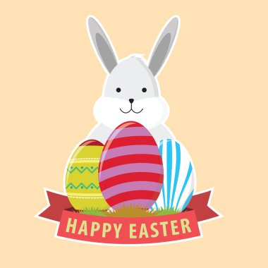 Mutlu Paskalyalar, vektör illüstrasyonu, yumurta kartı