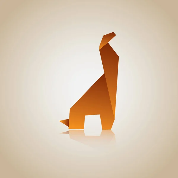 Kreativní Vektorová Ilustrace Origami Žirafy — Stockový vektor