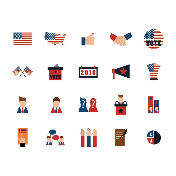 Simple Stylized Banner Usa Icons Vector Illustration — Stock Vector