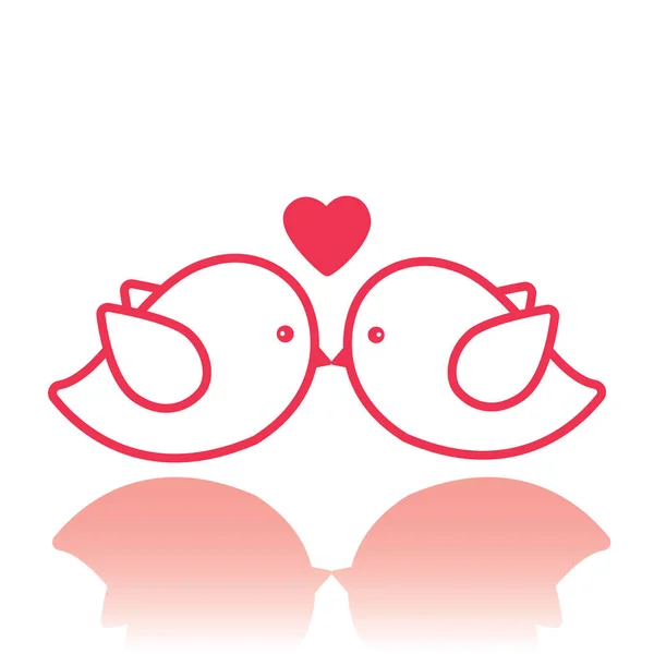 Moderna Icona Grafica Vettoriale Illustrazione Uccelli Amore — Vettoriale Stock