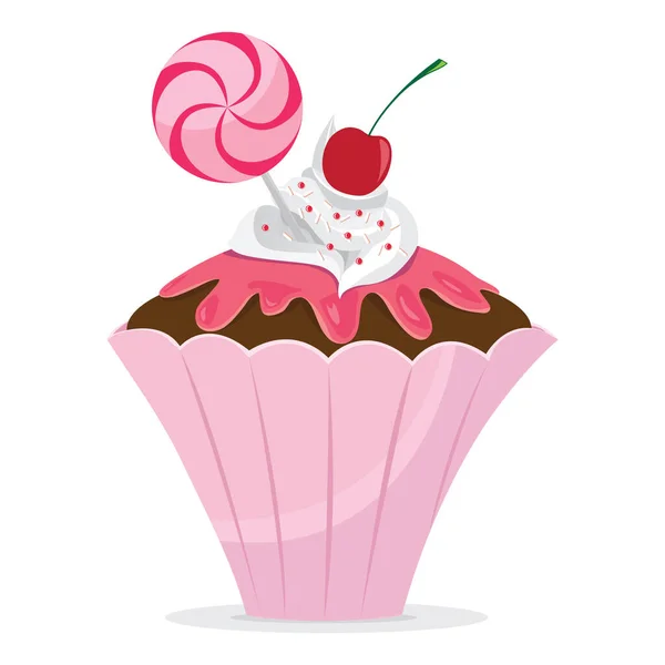 Ilustração Vetor Ícone Cupcake — Vetor de Stock