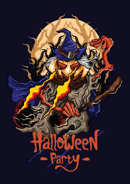 Vector Gráfico Moderno Ilustración Halloween — Archivo Imágenes Vectoriales