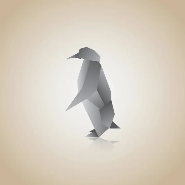 Twórczy Wektor Ilustracja Origami Pingwina — Wektor stockowy