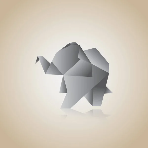 Vector Creativo Ilustración Origami Elefante — Vector de stock