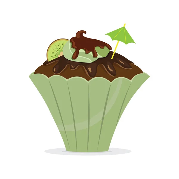 Cupcake Icono Vector Ilustración — Archivo Imágenes Vectoriales
