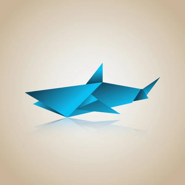 折纸鲨鱼创意向量图解 — 图库矢量图片#