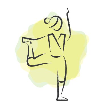 Yoganın modern grafik çizimi