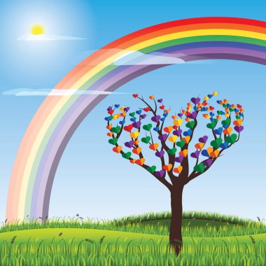 gökkuşağı, arkaplan, vektör illüstrasyonu 