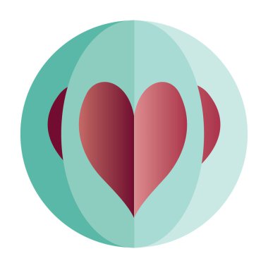 aşk kalbi, kopyalama alanı arkaplanı, vektör illüstrasyonu 