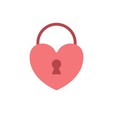 kalp kilidinin modern grafik simgesi vektör çizimi