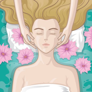 Yüz masajının modern grafik ikonu çizimi