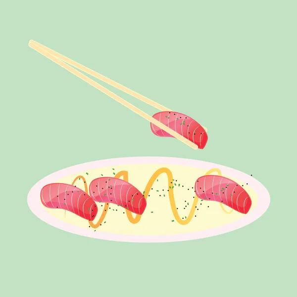 Gambar Gambar Modern Vektor Ikon Ilustrasi Sushi - Stok Vektor