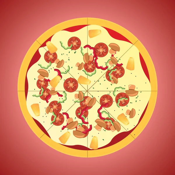 Ilustração Gráfica Moderna Vetor Ícone Pizza — Vetor de Stock