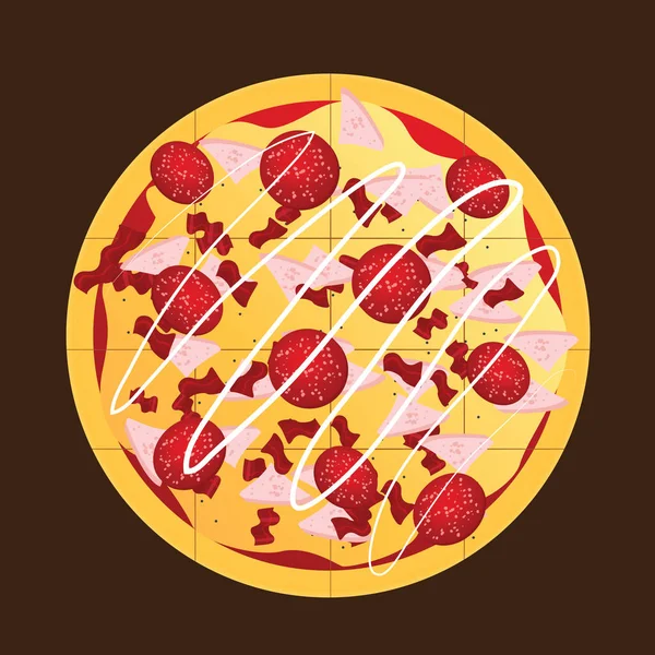 Современная Графическая Векторная Иллюстрация Пиццы — стоковый вектор
