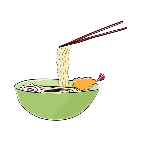 Modern Graphic Vector Illustration Ramen — Stock Vector