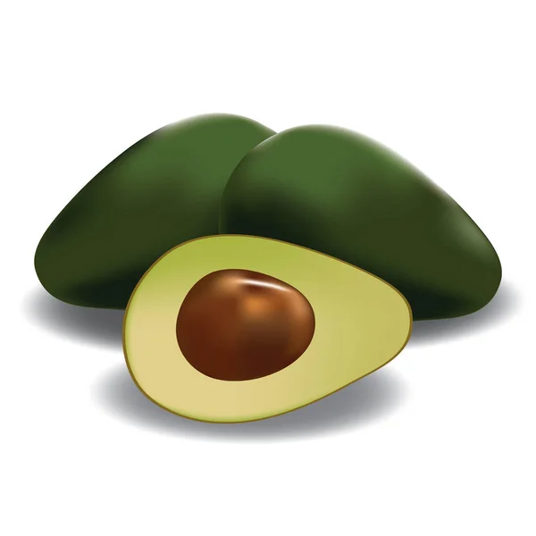 Avocado Simple Color Vector Illustration — Stock Vector