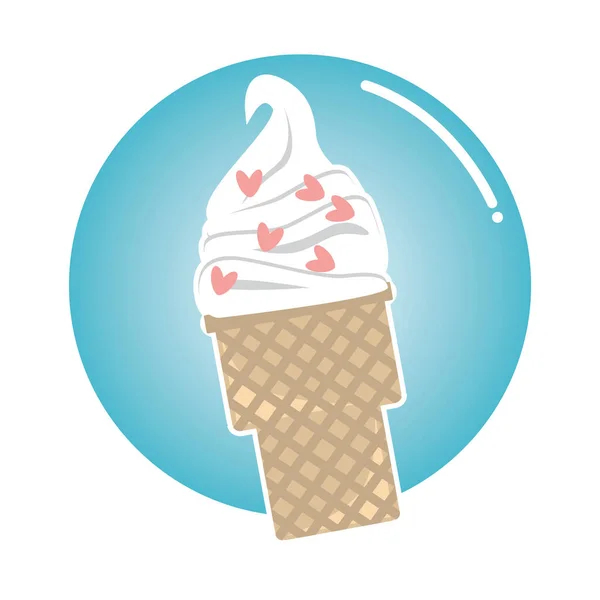 Simple Stylized Banner Ice Cream Icon Vector Illustration — Stock Vector