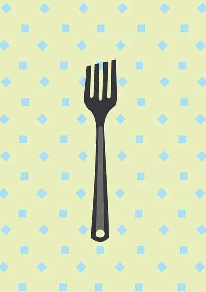 Fork Simple Color Vector Illustration — Stock Vector