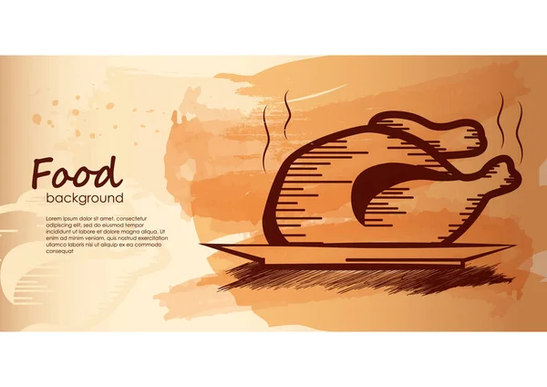 Banner Estilizado Simple Con Iconos Restaurante Ilustración Vectorial — Vector de stock