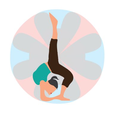 yoga vektörü illüstrasyonu, simge ögesi arkaplanı