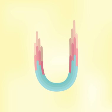 Bej arkaplanda izole edilmiş renkli alfabe harfi