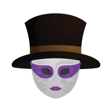 yüzün silindir şapkalı modern grafik çizimi