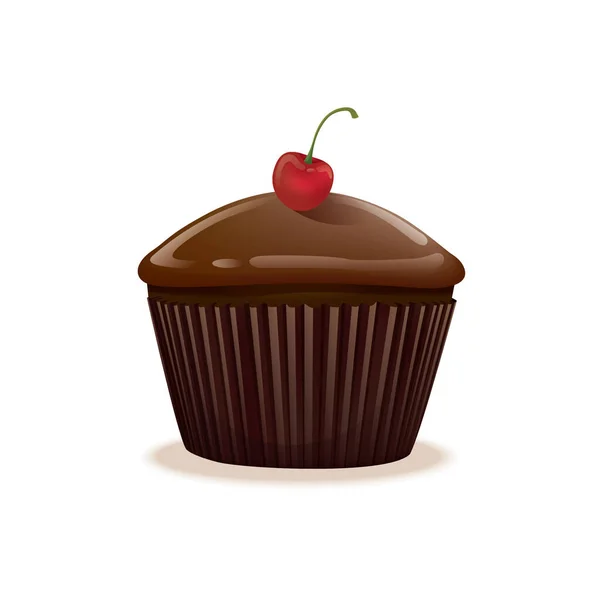Cupcake Vetor Ilustração Ícone Elemento Fundo — Vetor de Stock