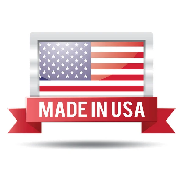 Gemaakt Usa Teken Vector Illustratie — Stockvector