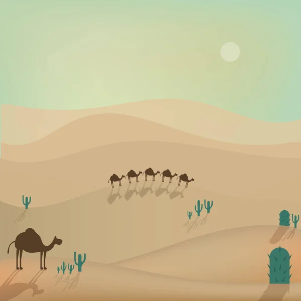Ilustração Vetorial Criativa Camelos — Vetor de Stock