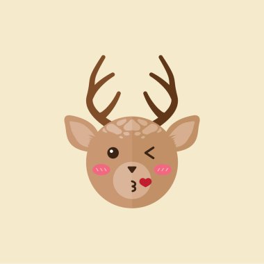 geyik hayvan vektörü ve arkaplan, ağ simgesi