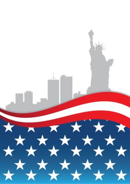 ABD ile basit biçimlendirilmiş bayrak, vektör illüstrasyonu