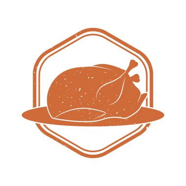 Grafik vektör çizimi, kızarmış tavuk, yiyecek 